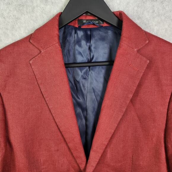Lauren Ralph Lauren Linen Sport Coat Blazer Jacket 36R Men Preppy Rust Red Fall - Picture 4 of 15